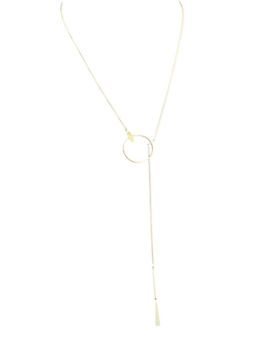 Kendra Scott Small Tegan Gold Circle Lariat Necklace